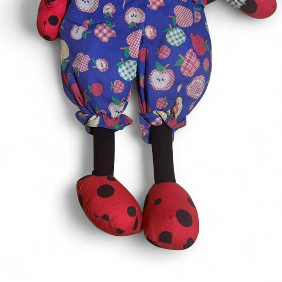 VTG Tenderhearted Ladybug Doll Apple Outfit Cottage Sound Works - Picture 3 of 8